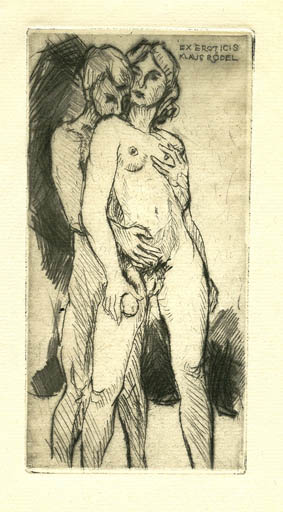 Exlibris by Rudolf Koch from Germany for Klaus Rödel - Erotica 