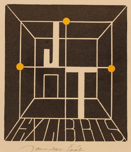 Exlibris by Jaroslav Svab from Czech Republic for Josef Topol - Abstract 