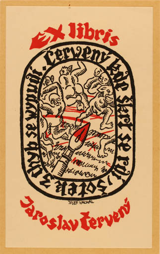 Exlibris by Josef Vachal from Czechoslovakia for Jaroslav Cerveny - Abstract 