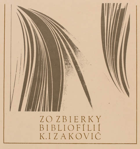 Exlibris by Robert Broz from Czechoslovakia for Karel Izakovic - Abstract 