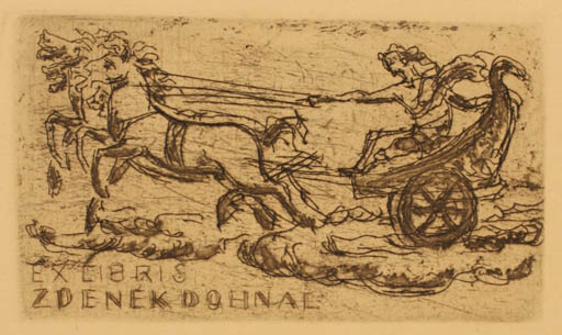 Exlibris by Jiri Jaska from Czechoslovakia for Zdenek Dohnal - Horse 