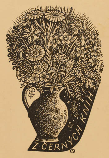 Exlibris by Antonin Moravek from Czechoslovakia for Z Cernych - Flower Flora 