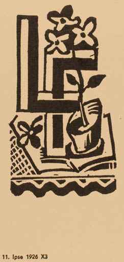 Exlibris by Ludovit Fulla from Czechoslovakia for Ludovit Fulla - Flower Flora 