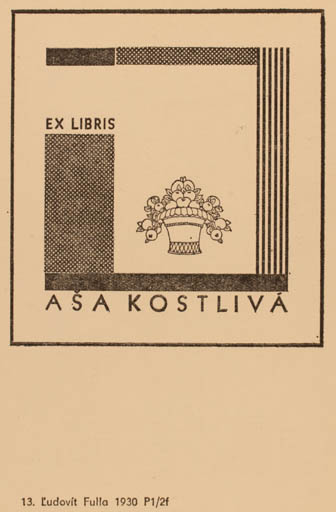 Exlibris by Ludovit Fulla from Czechoslovakia for Asa Kostliva - Fruit 