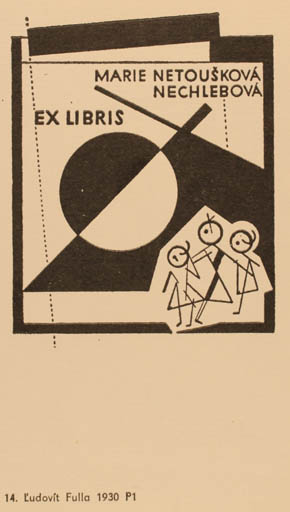 Exlibris by Ludovit Fulla from Czechoslovakia for Marie Nechlebová- Netousková - Abstract 