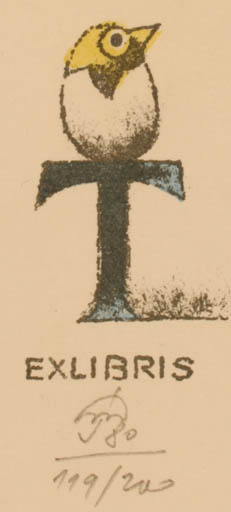 Exlibris by Jindrich Novak from Czechoslovakia for ? T - Bird 