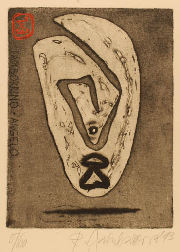 Exlibris by Radame Iaxabacova from Czechoslovakia for Tamborrino Angelo - Abstract 