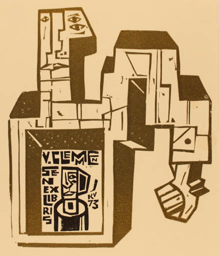 Exlibris by Vincas Kisarauskas from Lithuania for Vagn Åge Clemmensen - Abstract 