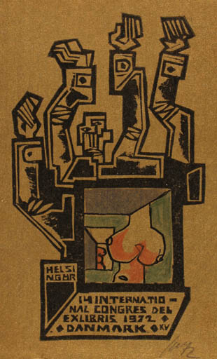 Exlibris by Vincas Kisarauskas from Lithuania for ? ? - Abstract Exlibris Congress 