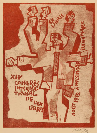 Exlibris by Vincas Kisarauskas from Lithuania for ? ? - Abstract Exlibris Congress 