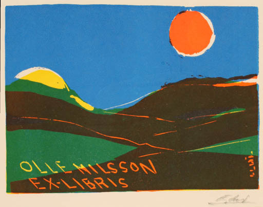 Exlibris by Börge Elwi Carlson from Sweden for Olle Nilssson - Scenery/Landscape 