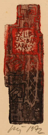 Exlibris by Vincas Kisarauskas from Lithuania for ? Barbara - Abstract 