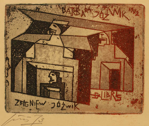 Exlibris by Vincas Kisarauskas from Lithuania for Zbigniew Jozwik - Abstract 