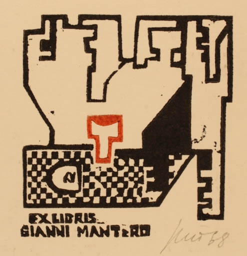 Exlibris by Vincas Kisarauskas from Lithuania for Gianni Mantero - Abstract 