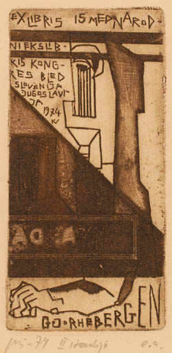 Exlibris by Vincas Kisarauskas from Lithuania for G. Jan Rhebergen - Abstract 