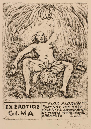 Exlibris by Enrico Vannuccini from Italy for Gianni Mantero - Erotica Ex Erotica 