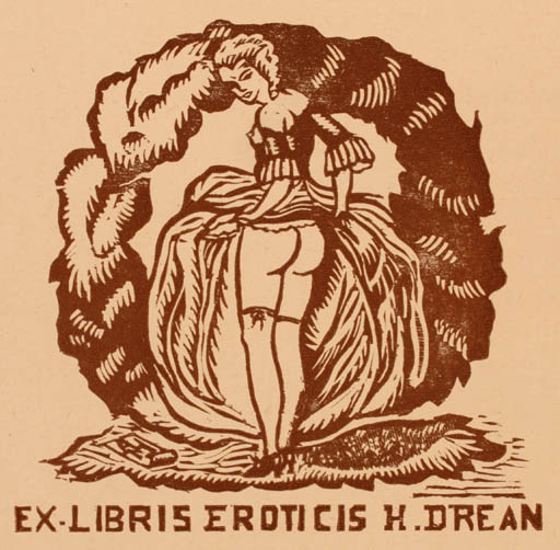 Exlibris by Andre Herry from France for H. Drean - Erotica Ex Erotica 