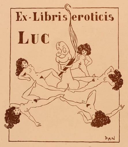 Exlibris by Paul Francois Morvan from France for ? Luc - Erotica Ex Erotica 