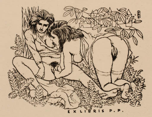 Exlibris by Mark F. Severin from Belgium for ? P.P. - Erotica Ex Erotica 