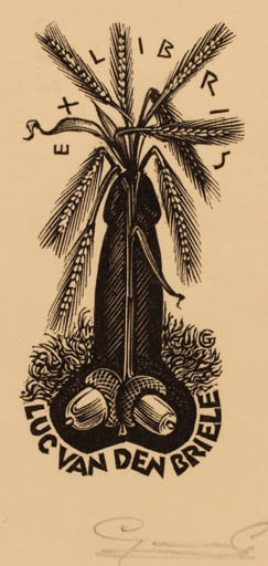Exlibris by Gerard Gaudaen from Belgium for Luc van den Briele - Erotica Ex Erotica 