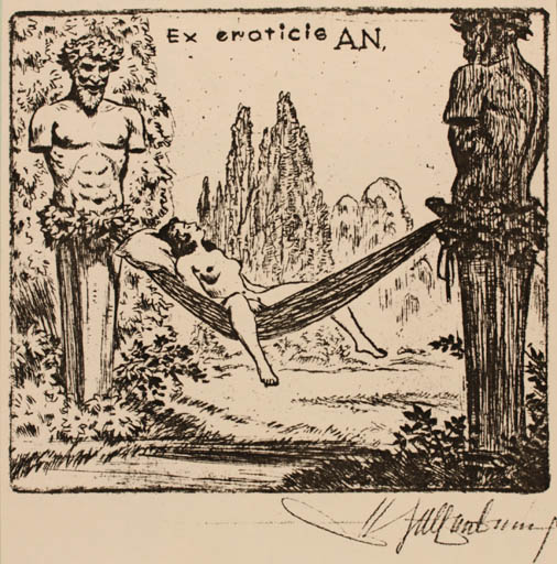 Exlibris by Walter Helfenbein from Germany for ? A.N. - Erotica Ex Erotica 