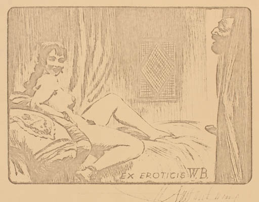 Exlibris by Walter Helfenbein from Germany for ? W.B. - Erotica Ex Erotica 