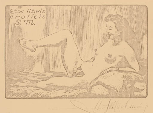 Exlibris by Walter Helfenbein from Germany for ? S.M - Erotica Ex Erotica 