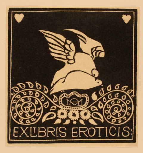 Exlibris by Anna Mackova from Czechoslovakia for ? A.M. - Erotica Ex Erotica 