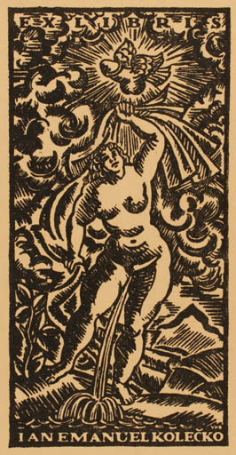 Exlibris by V. H. Brunner from Czechoslovakia for Jan Kolecko - Erotica Ex Erotica 