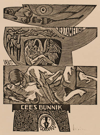 Exlibris by Jan Battermann from Netherland for Cees Bunnik - Erotica Ex Erotica 