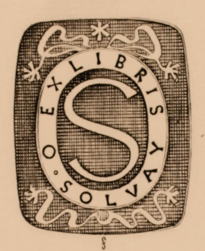 Exlibris by Mark F. Severin from Belgium for O Solvay - Monogram 