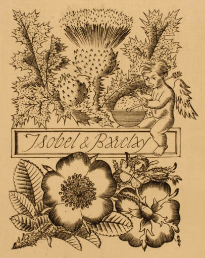 Exlibris by Mark F. Severin from Belgium for ? Isobel & Barclay - Flower Flora 