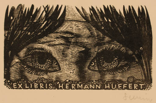 Exlibris by Mark F. Severin from Belgium for Hermann Huffert - Abstract 