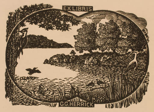 Exlibris by Mark F. Severin from Belgium for G.G. Herrick - Scenery/Landscape 