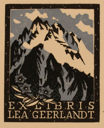 Exlibris by Mark F. Severin from Belgium for Lea Geerlandt - Mountain 