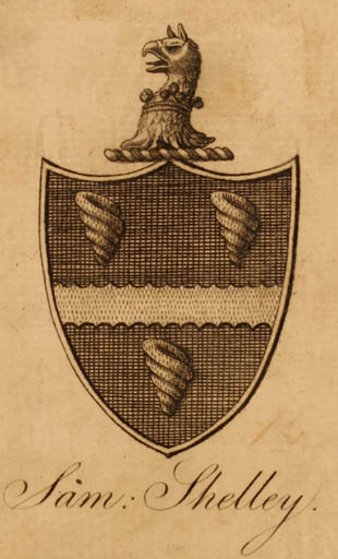 Exlibris by ? ? from Great Britain for Samuel Shelley - Heraldry 