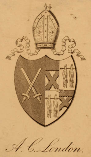 Exlibris by ? ? from Great Britain for Archibald Campbell Tait - Heraldry Historical Person Religion 