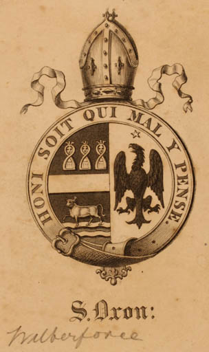 Exlibris by ? ? from Great Britain for Samuel Wilberforce - Heraldry Historical Person Religion 