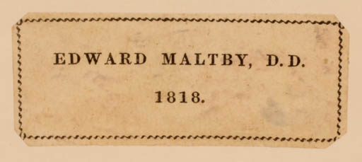 Exlibris by ? ? from Unknown for Edward Maltby - 