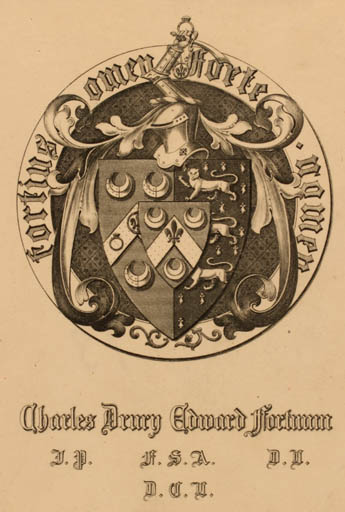 Exlibris by ? ? from Great Britain for Charles Drury Edward Fortnum - Heraldry 