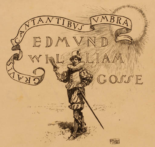 Exlibris by Edwin A. Abby from USA for Edmund William Gosse - Man 