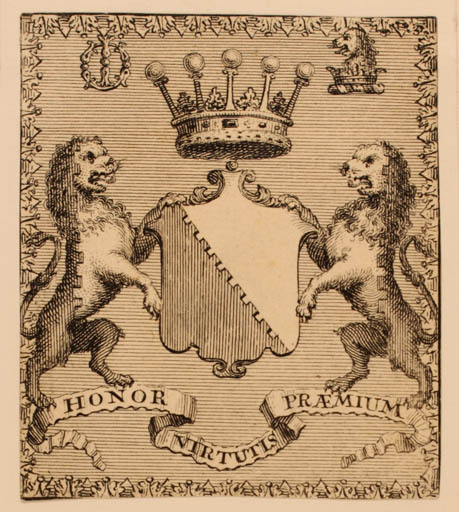 Exlibris by G. Vertue from Great Britain for John Boyle - Heraldry 