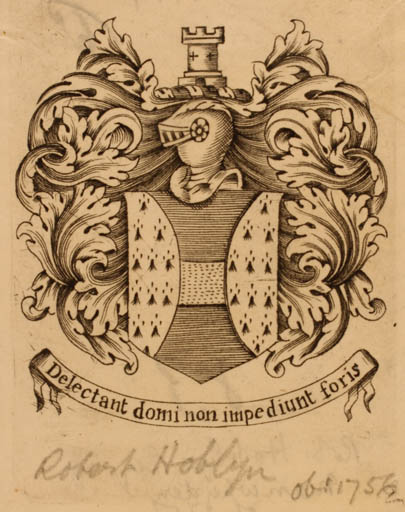 Exlibris by ? ? from Great Britain for Robert Hoblyn - Heraldry 