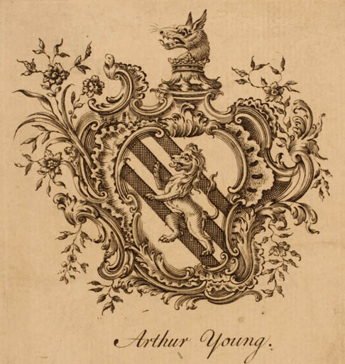 Exlibris by ? ? from Great Britain for Arthur Young - Heraldry Historical Person 