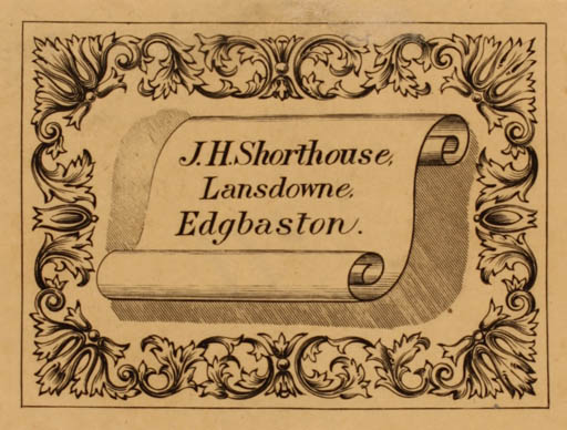 Exlibris by ? ? from Great Britain for Joseph Henry Shorthouse - Ornament 
