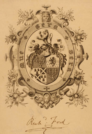 Exlibris by ? ? from Great Britain for Richard Ford - Heraldry Historical Person 