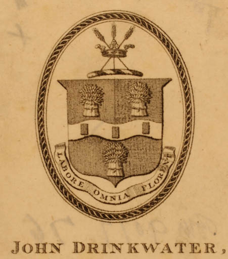 Exlibris by ? ? from Great Britain for John Drinkwater - Heraldry 