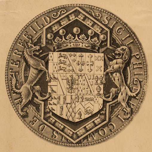 Exlibris by Allan Wyon from Great Britain for Philip Stanhope - Heraldry 