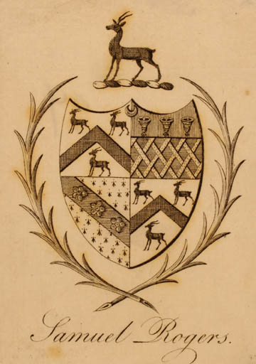 Exlibris by ? ? from Great Britain for Samuel Rogers - Heraldry 