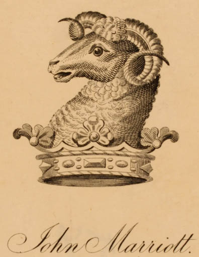 Exlibris by ? ? from Great Britain for John Marriott - Heraldry 